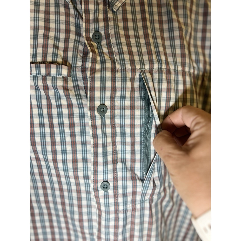 The North Face Shirt Mens Large Plaid Short Sleeve Button Up Shirt Performance - Picture 3 of 11
